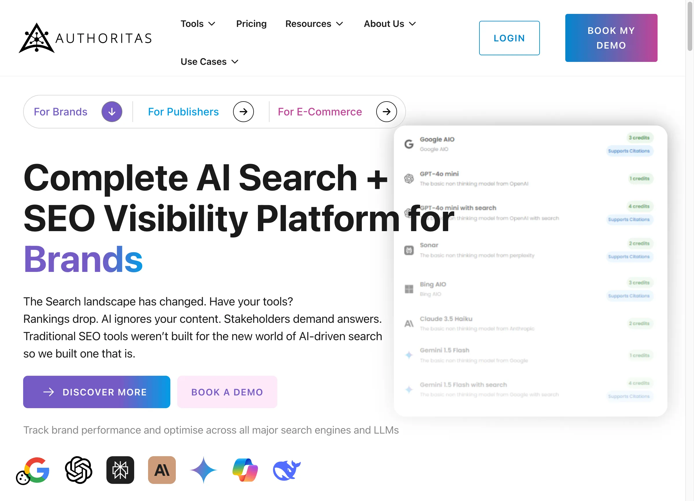Authoritas SEO software for AI search and traditional SEO optimization