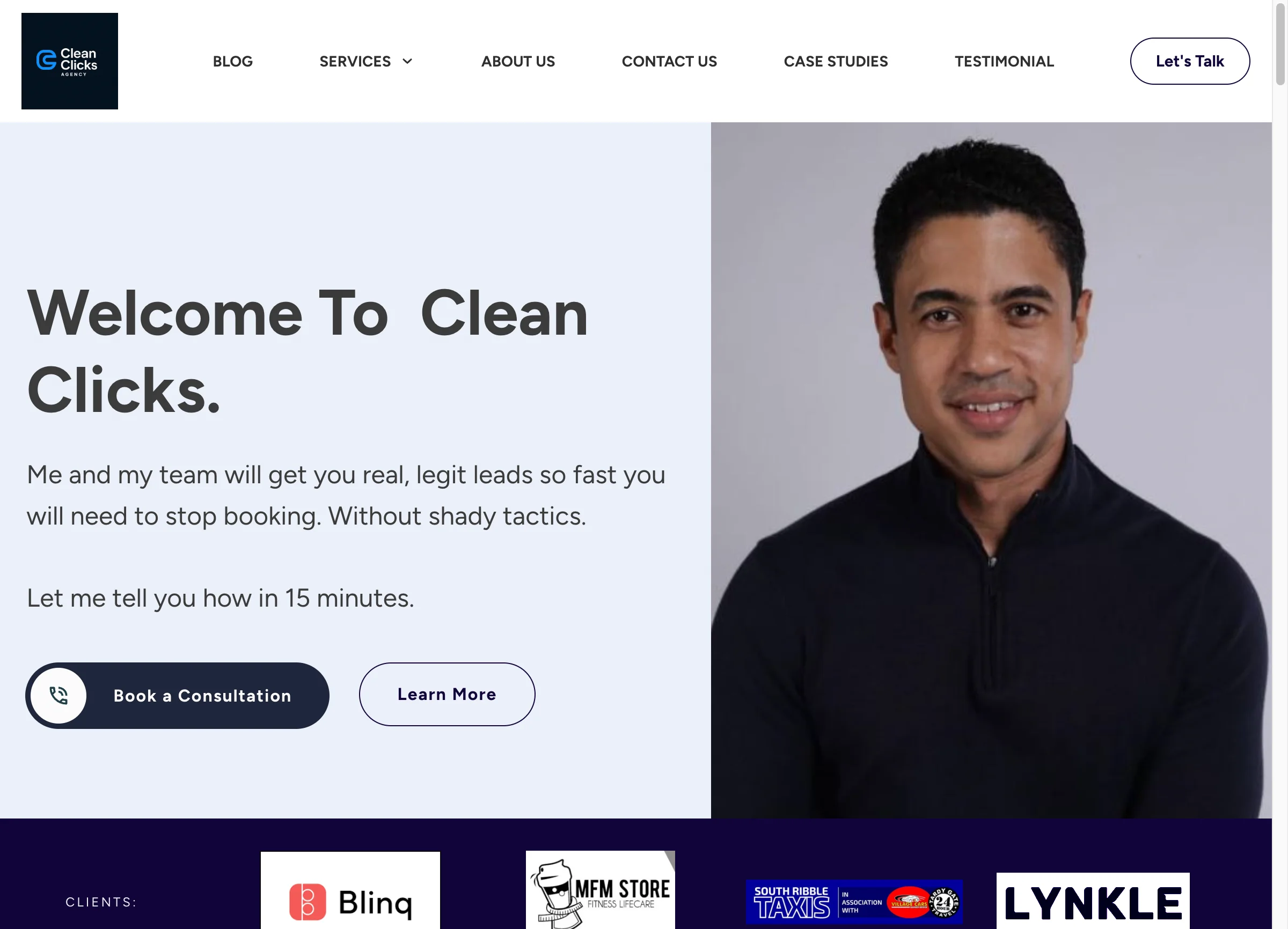 CleanClicks Agency homepage